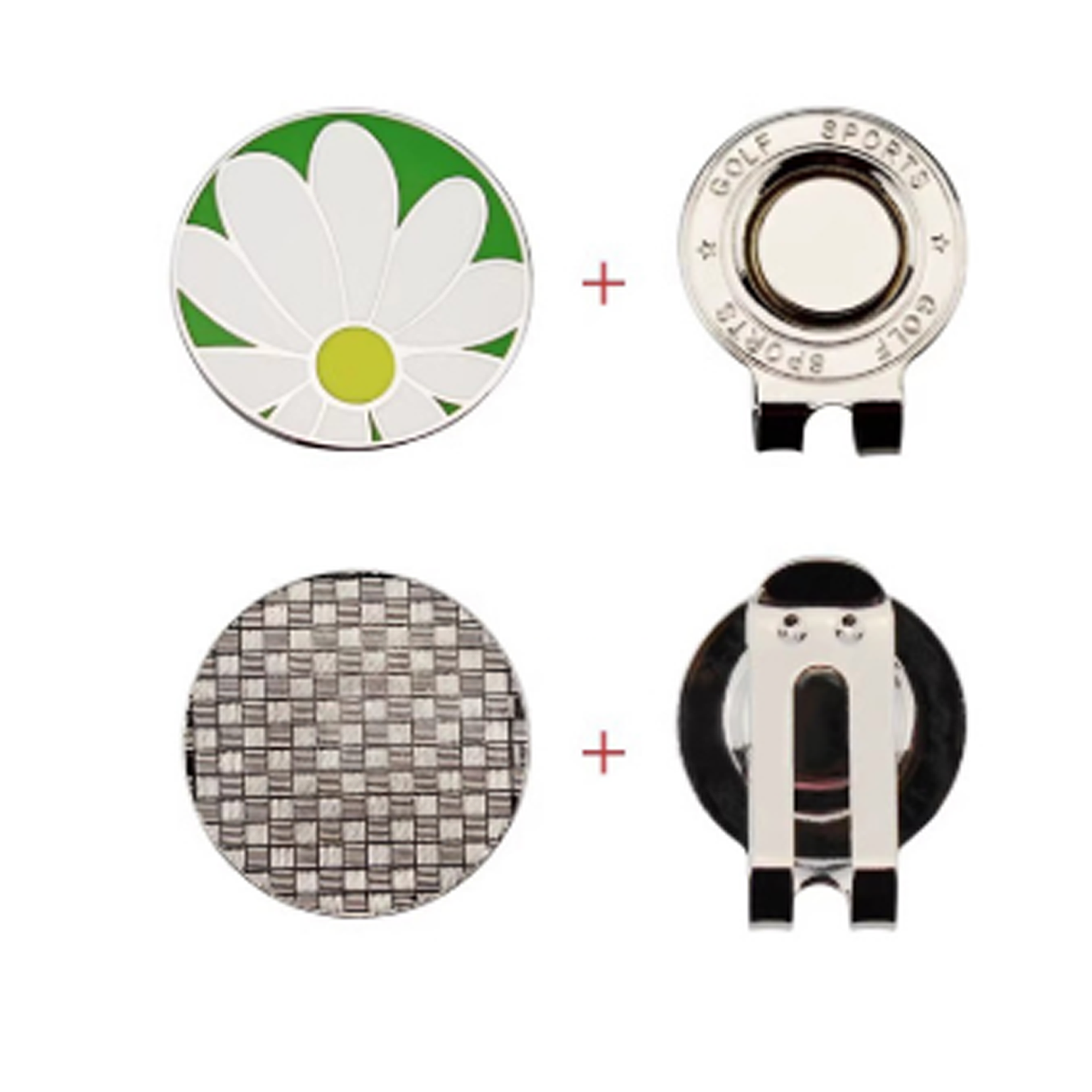 Magnetic 1.2"D Golf Hat Clip With Golf Ball Marker 1