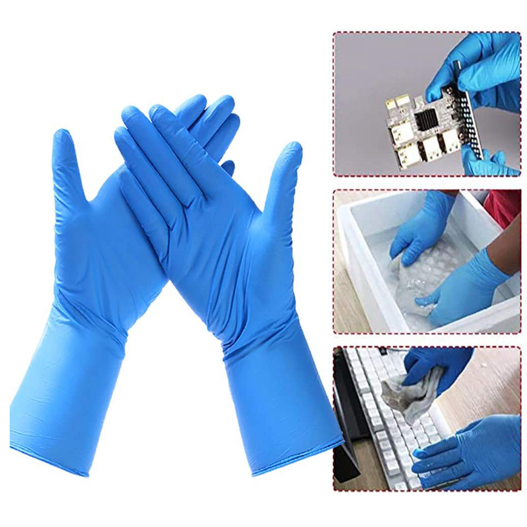 Powder Free Disposable Nitrile Gloves Rubber Latex 1