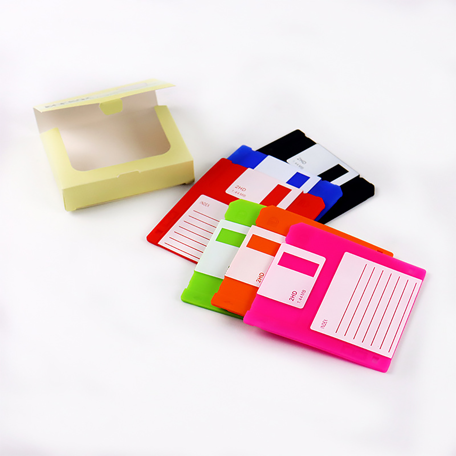 6Pcs Silicone Floppy Disk Coaster 4
