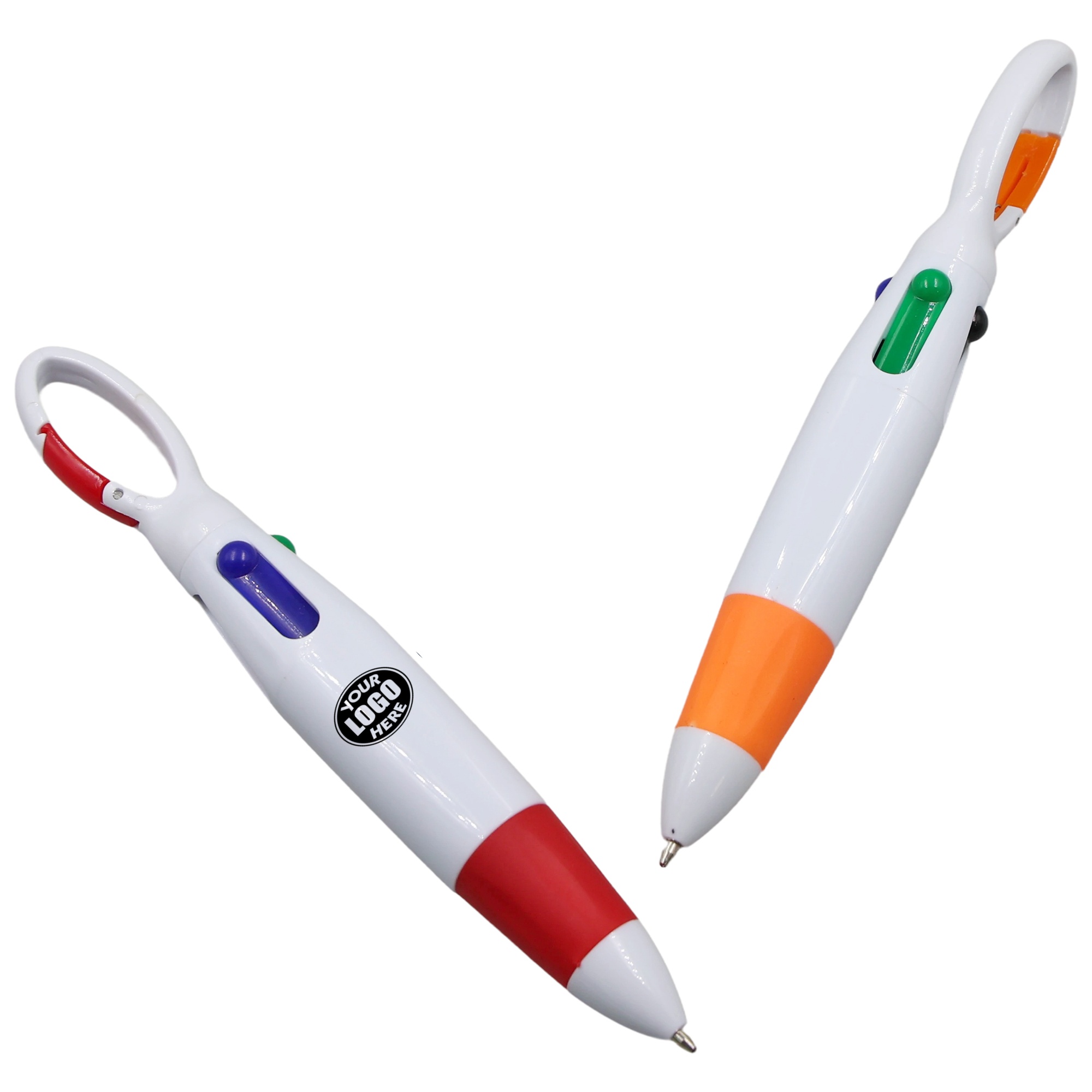 Multi-Colored Pen with Carabiner Clip 1