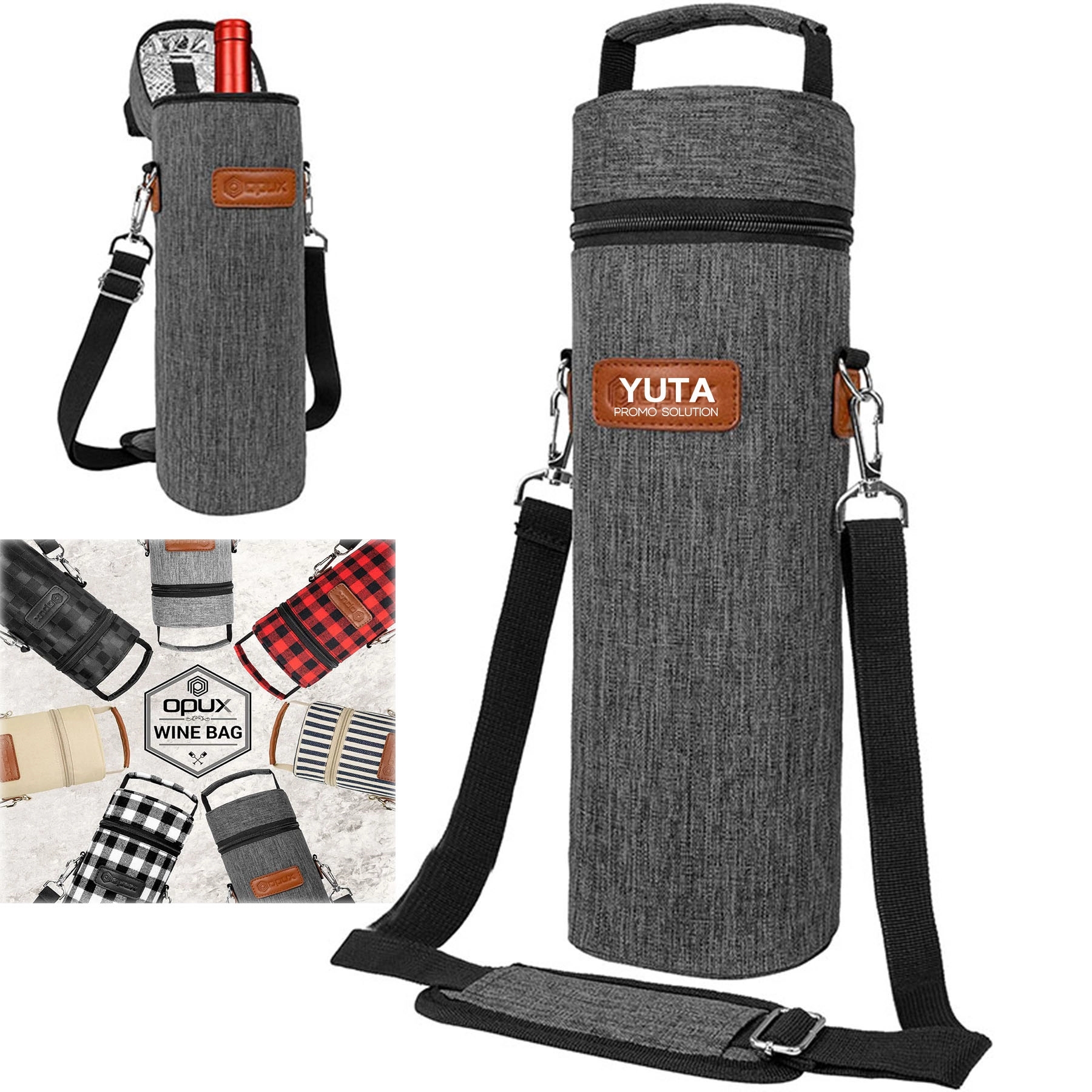Single Bottle Wine Tote Bag With Shoulder Strap 1