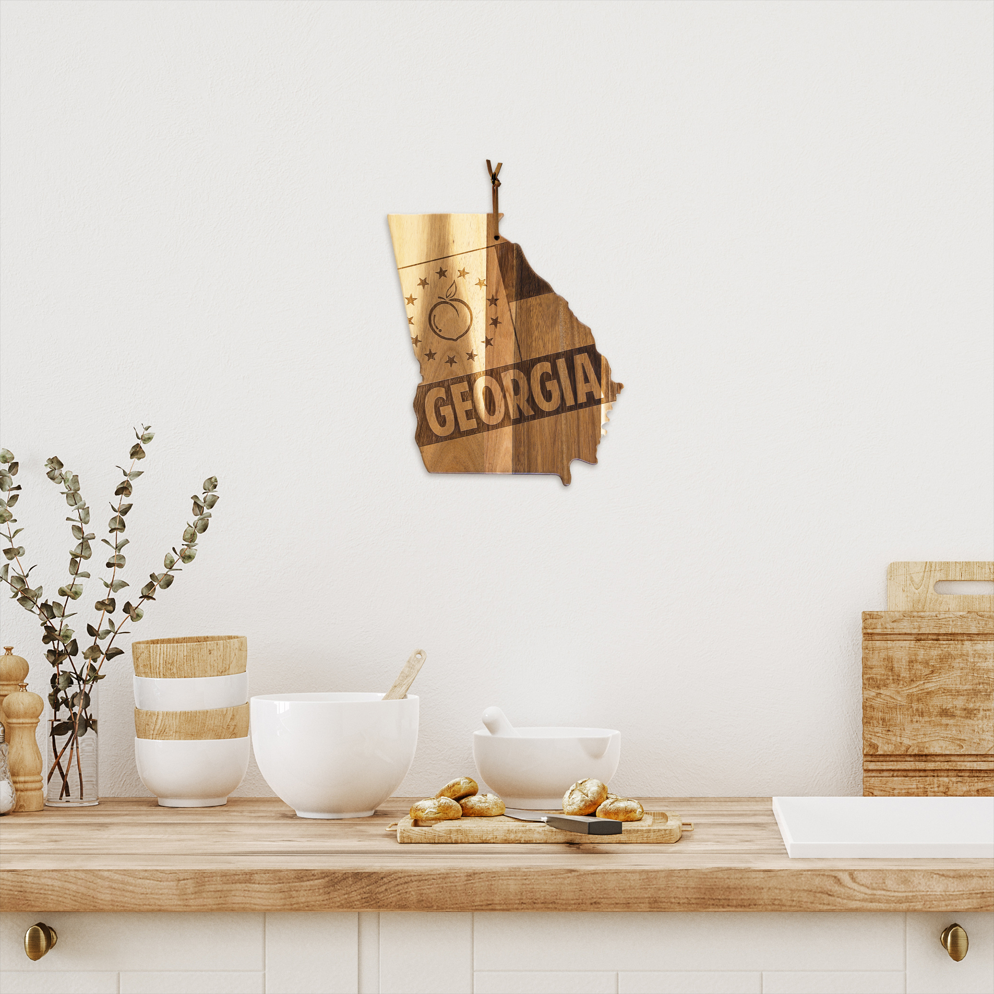Rock & Branch® Origins Series Georgia State Shaped Wood Serving and Cutting Board 10