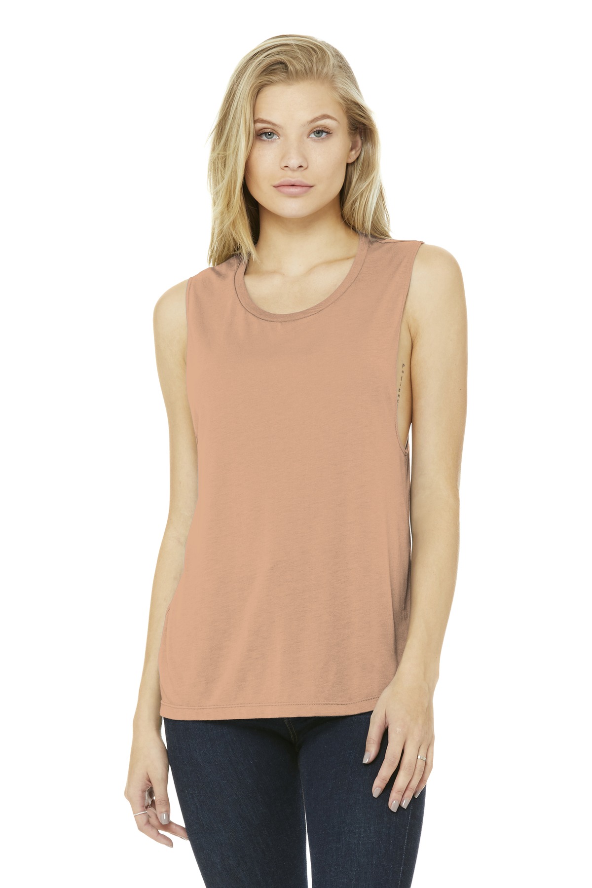 BELLA+CANVAS Women's Flowy Scoop Muscle Tank. BC8803 90