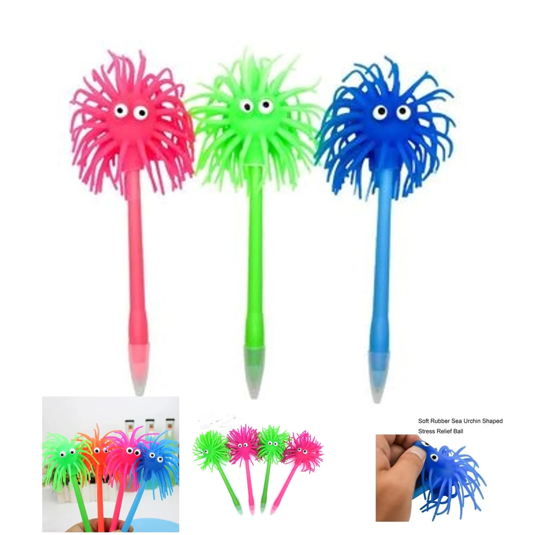 Cute Stress Relief Sea Urchin Shape Ballpoint Pens 3
