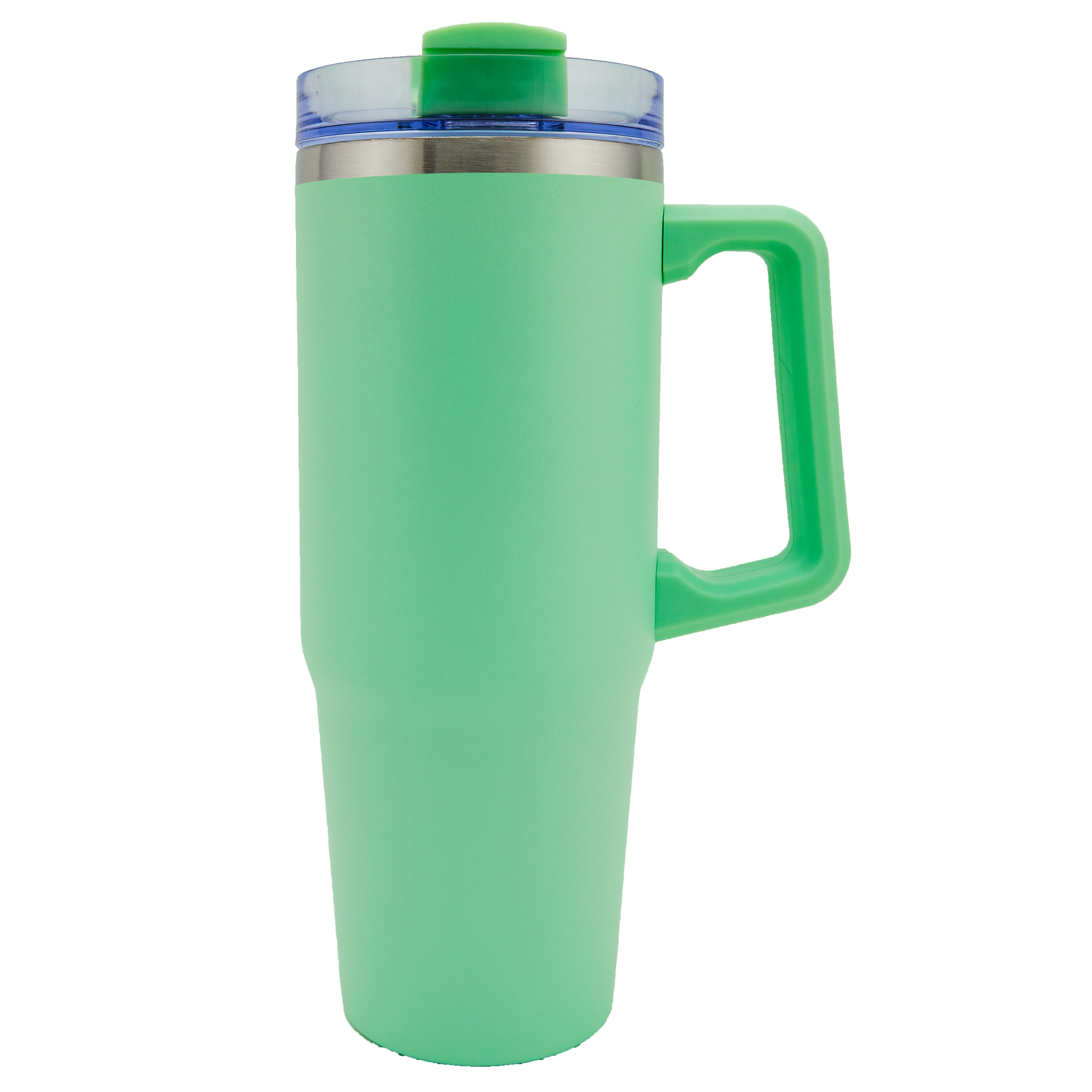 Newport 30oz Double wall Stainless Steel Vacuum Insulated Tumbler with Handle and Straw Light Green