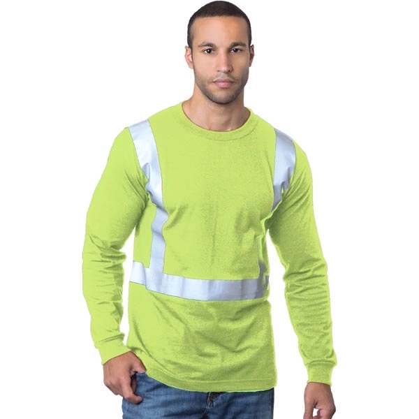 Hi-Vis 100% Cotton L/S Crew Tee 1