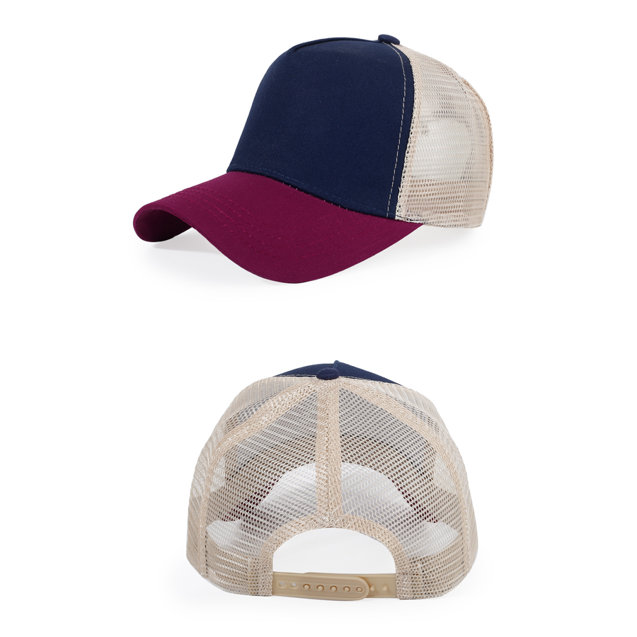 Stock Multi-Tone Cotton 5-Panel Trucker Cap 13