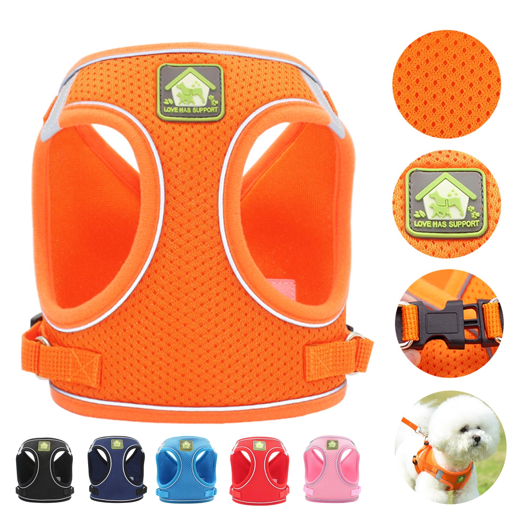 Dog Harness and Leash Set Breathable Soft Mesh Puppy Vest 3