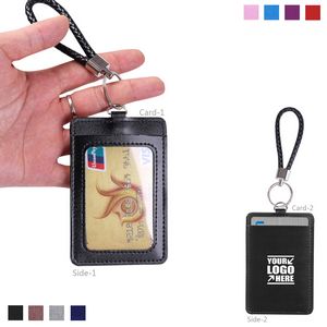 Key Ring PU Leather 2 Pockets Card Holder 8