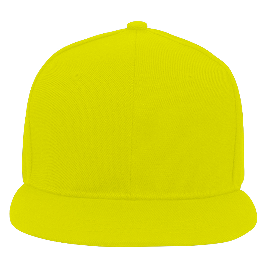 Stock Solid Color Polyester 6-Panel Flat Visor Cap 12