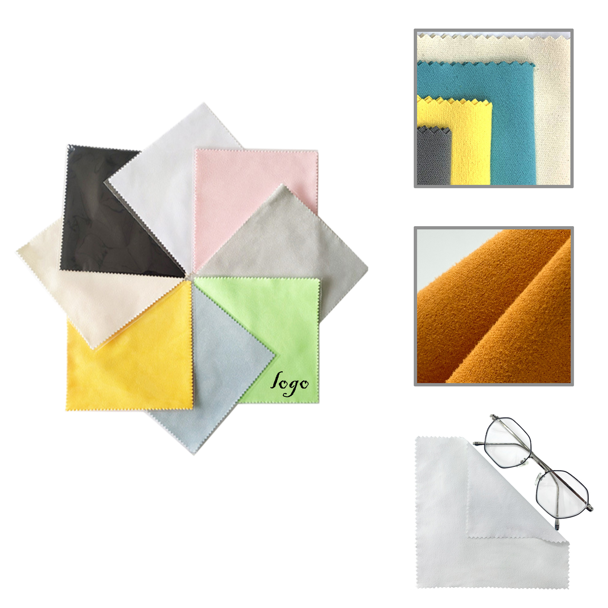 MOQ50 6 Suede Microfiber Cloths For Eyeglasses Cleaning 5