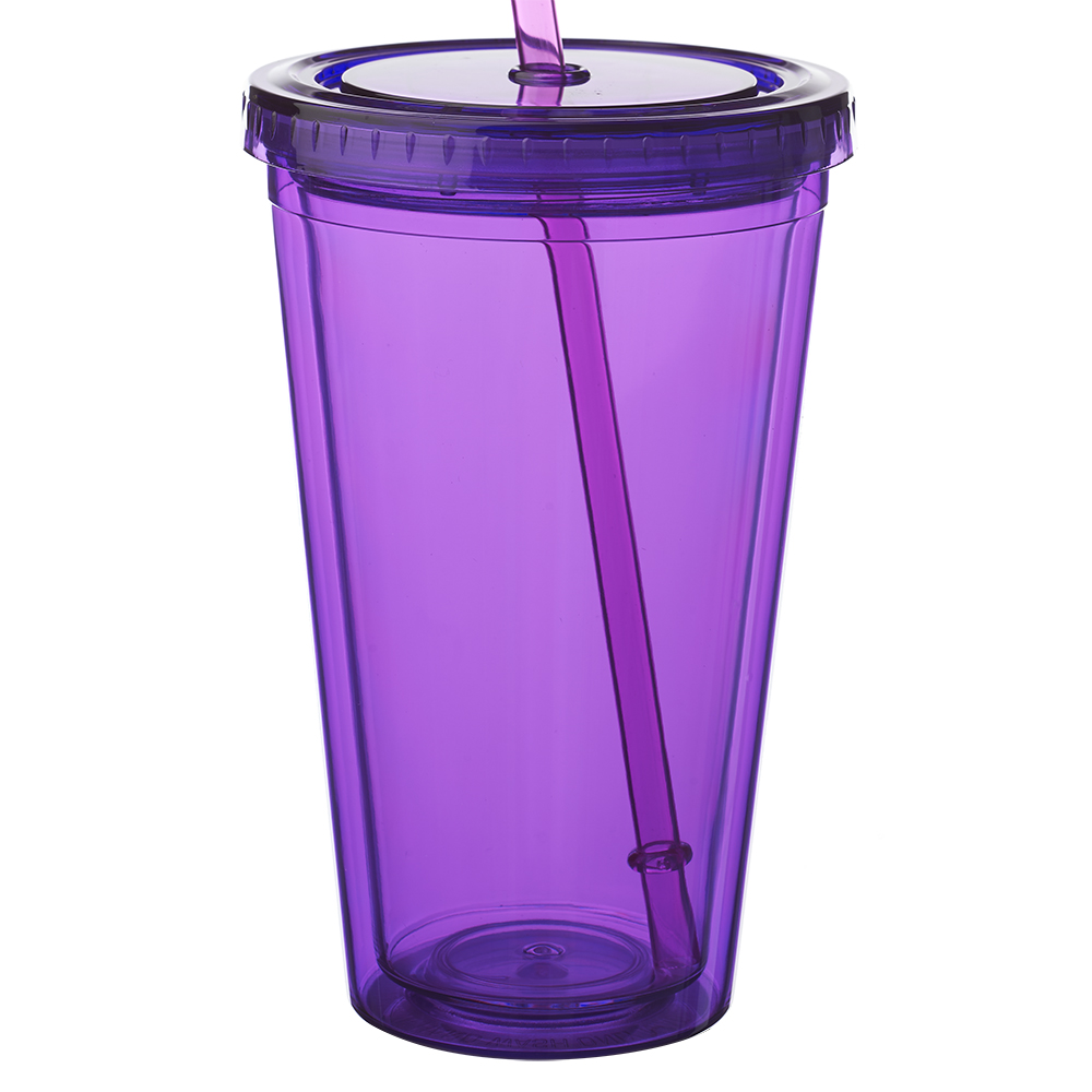 16 oz. Double Wall Acrylic Tumblers With Straws 40