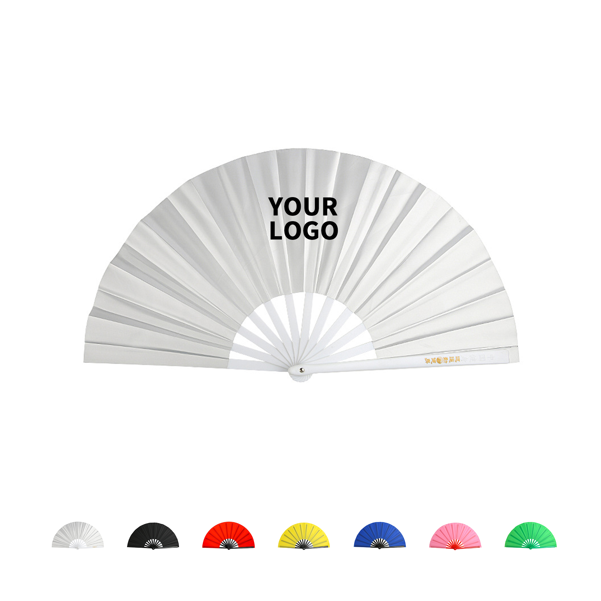 Nylon Folding Hand Fan 23.9" Open Width 2