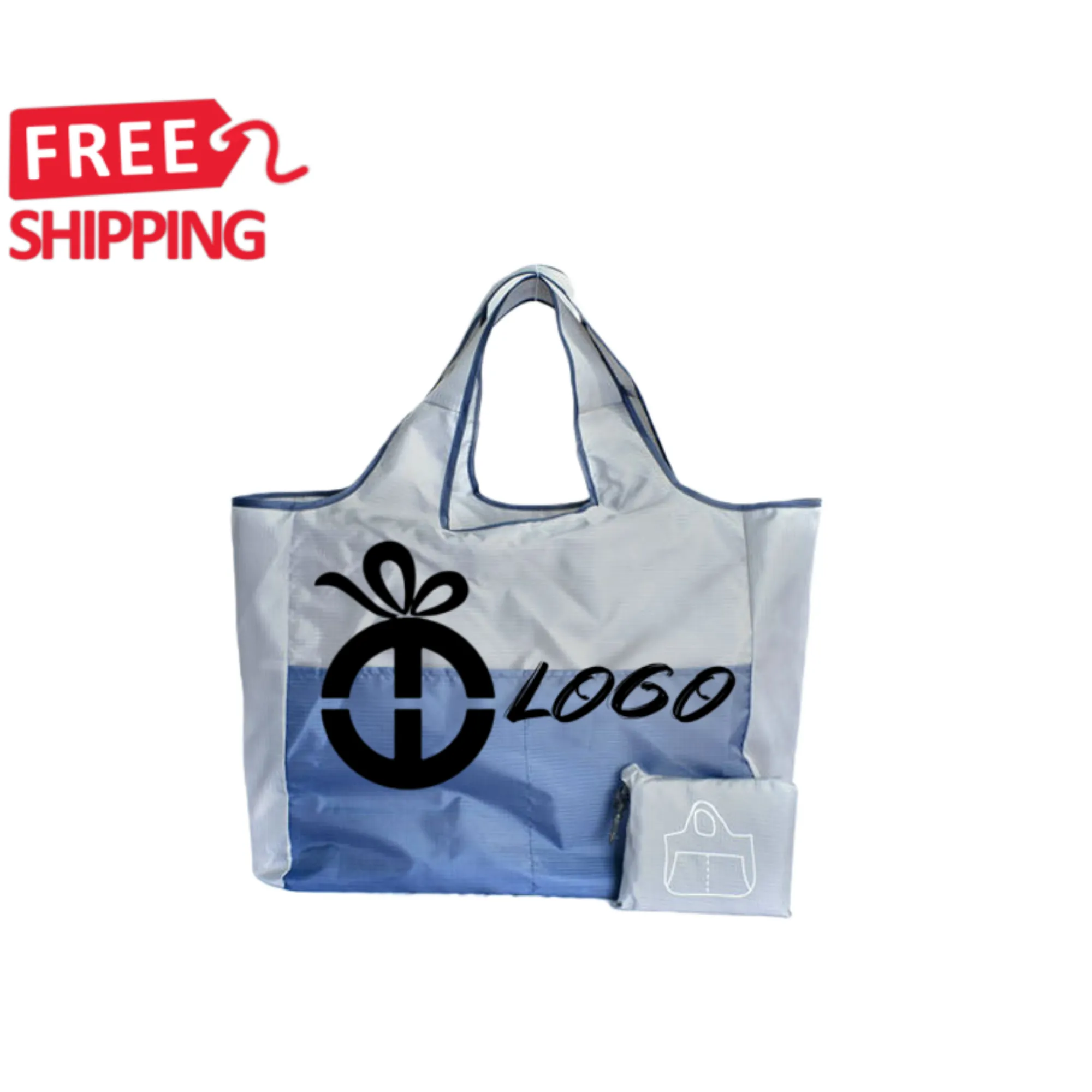 Foldable Reusable Shopping Tote Bag, custom tote bag with logo imprint 3