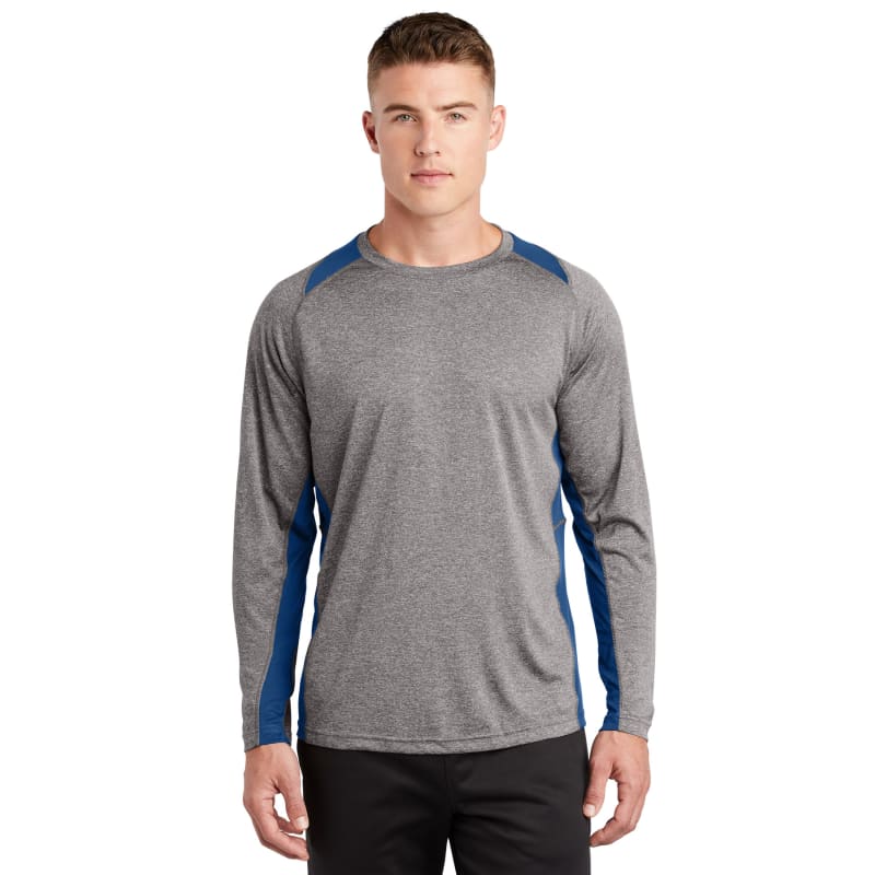 Sport-Tek Long Sleeve Heather Colorblock Contender Tee. 66