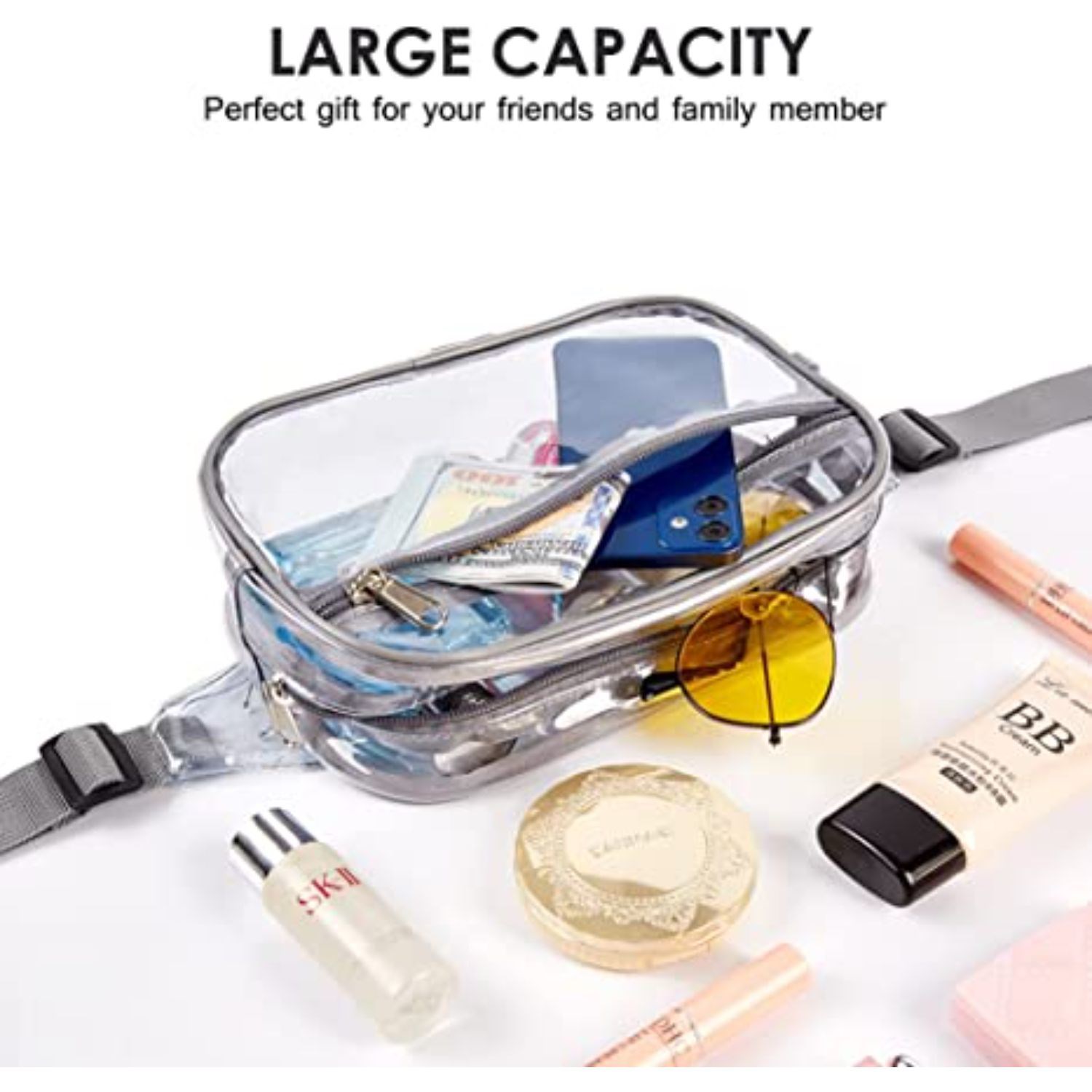 Waist Bag Stadium Approved Clear PVC Transparent Fanny Pack 7