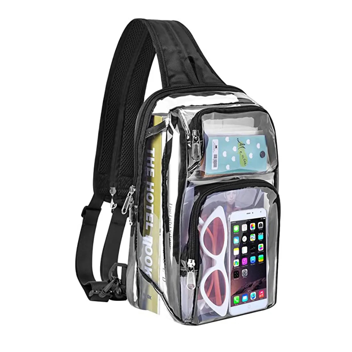 Clear PVC Outdoor Backpack & Sling Bag With Adjustable Strap 2