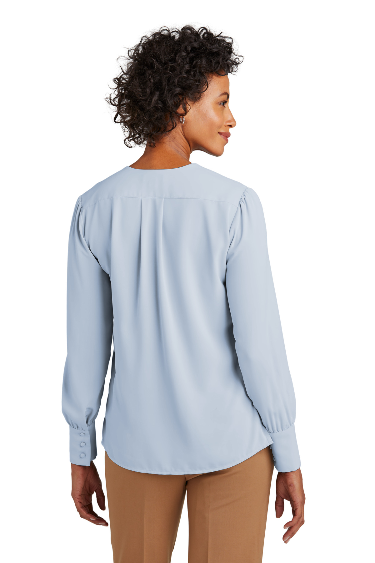 Brooks Brothers Women's Open-Neck Satin Blouse BB18009 4