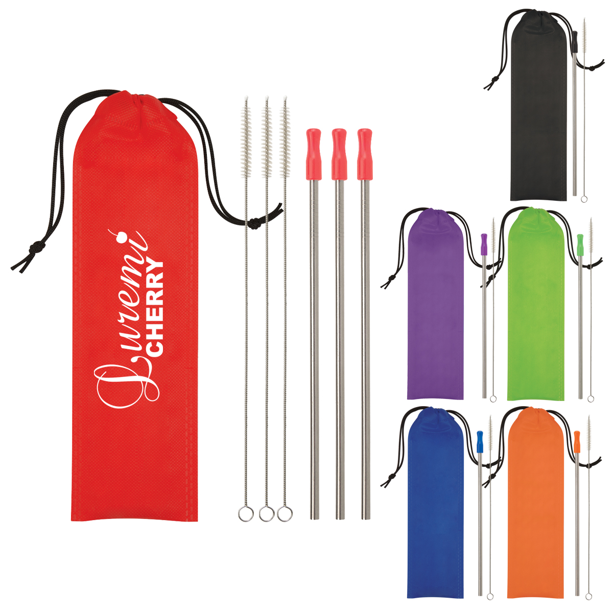 3- Pack Stainless Steel Straw Kit 12