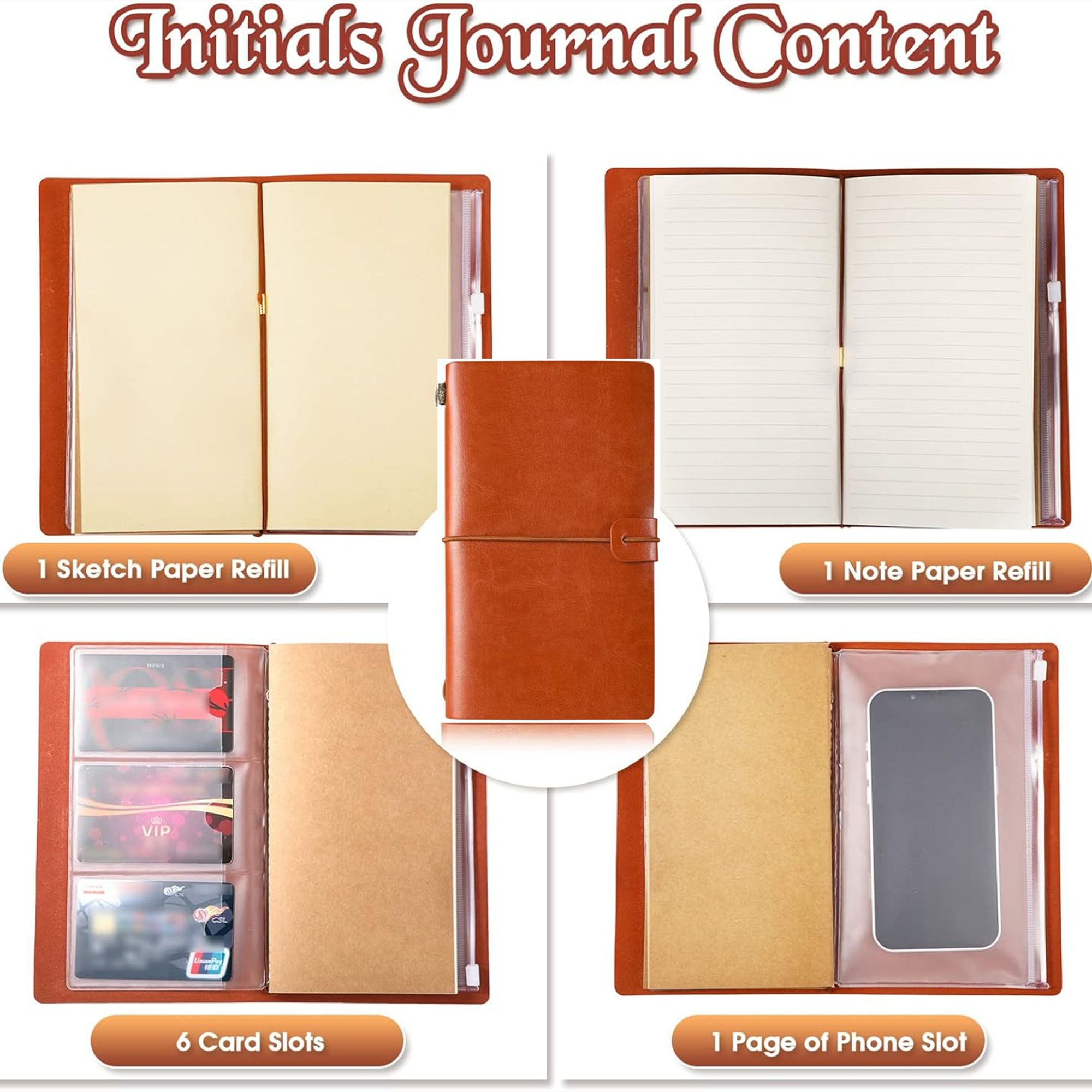Vintage PU Leather Lined Journals A6 2