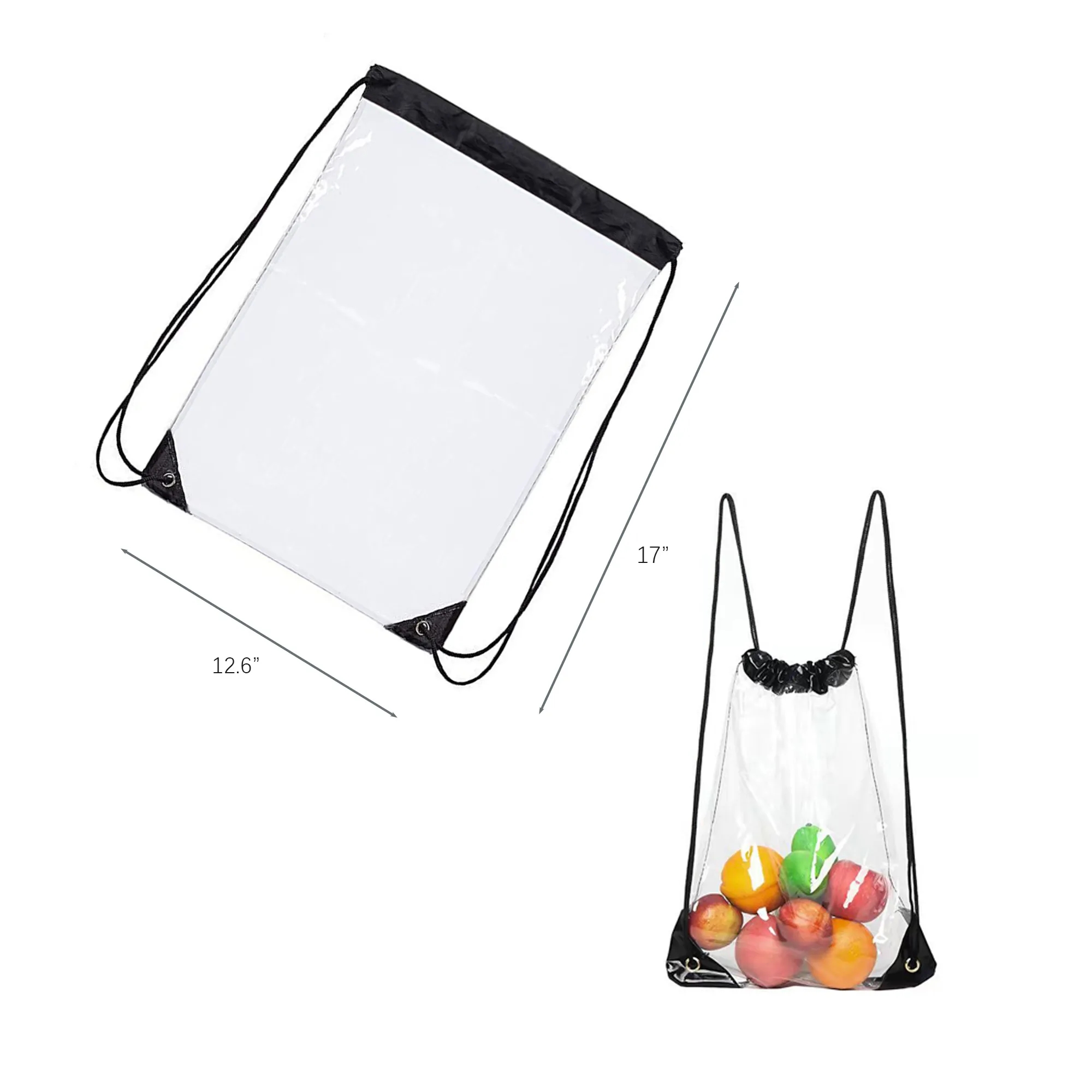 Transparent PVC Waterproof Drawstring Bag 4