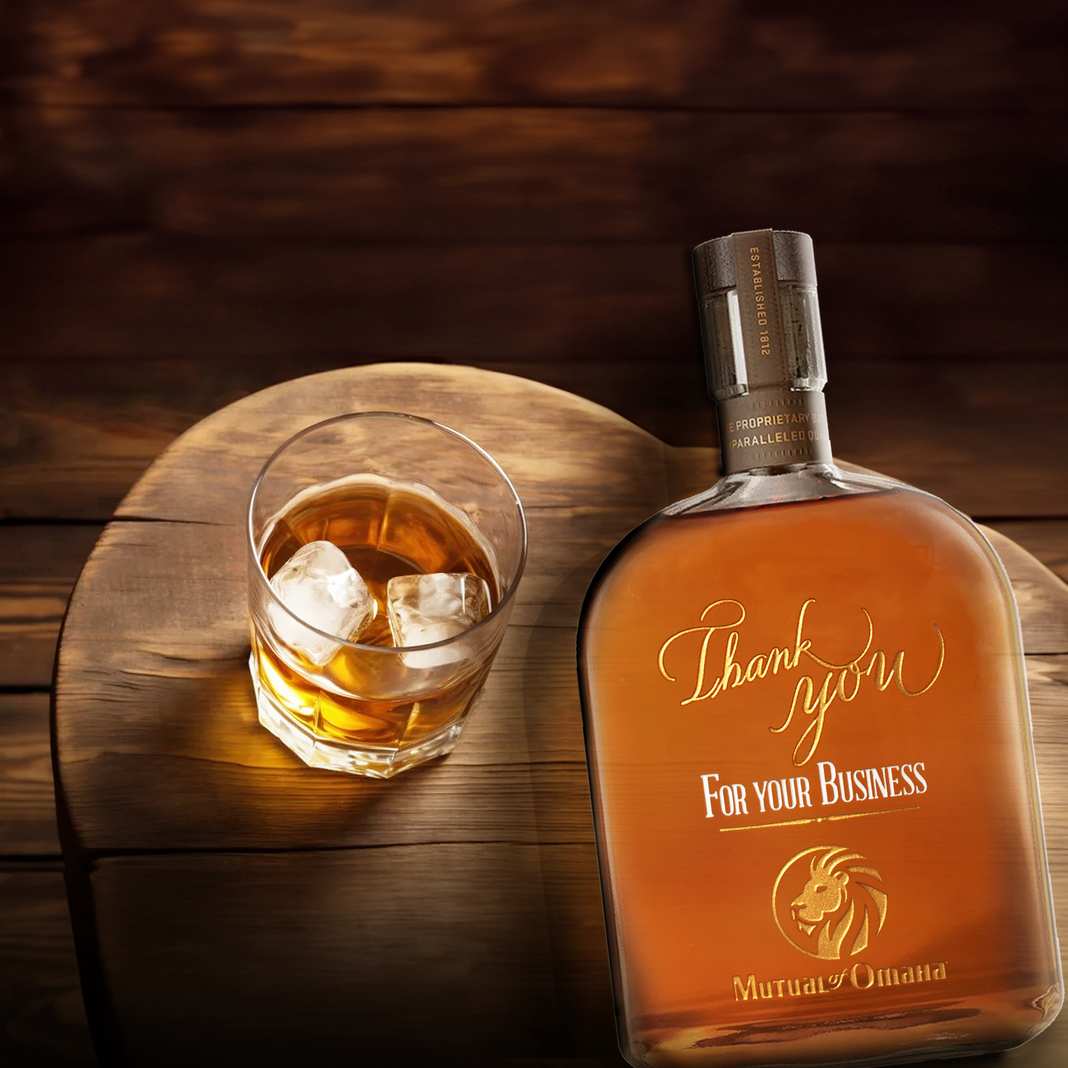 Etched Woodford Reserve Bourbon Liquor Bottle 4