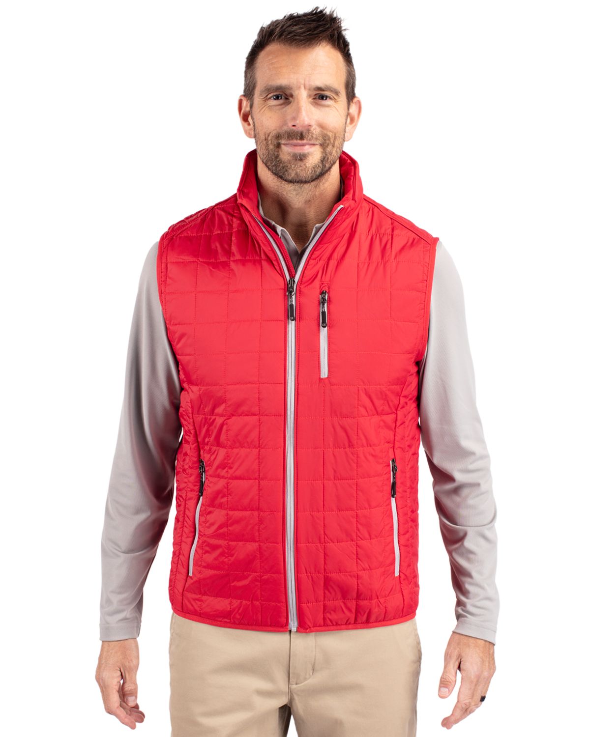 Cutter & Buck Rainier Recycled Insulated Puffer Mens Big & Tall Full Zip Vest Big & Tall 57