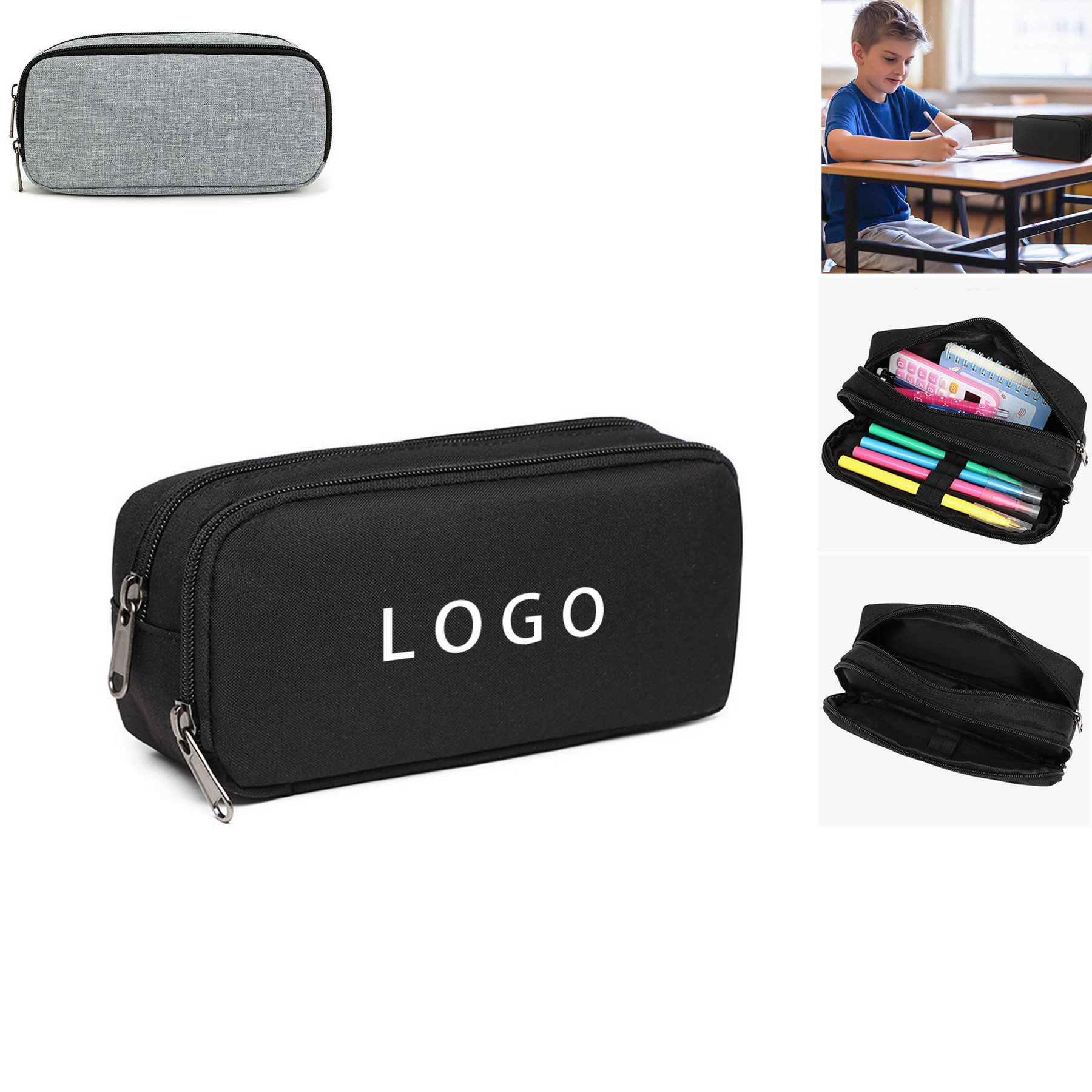 Portable Pencil Bag Simple Office Stationery Pouch