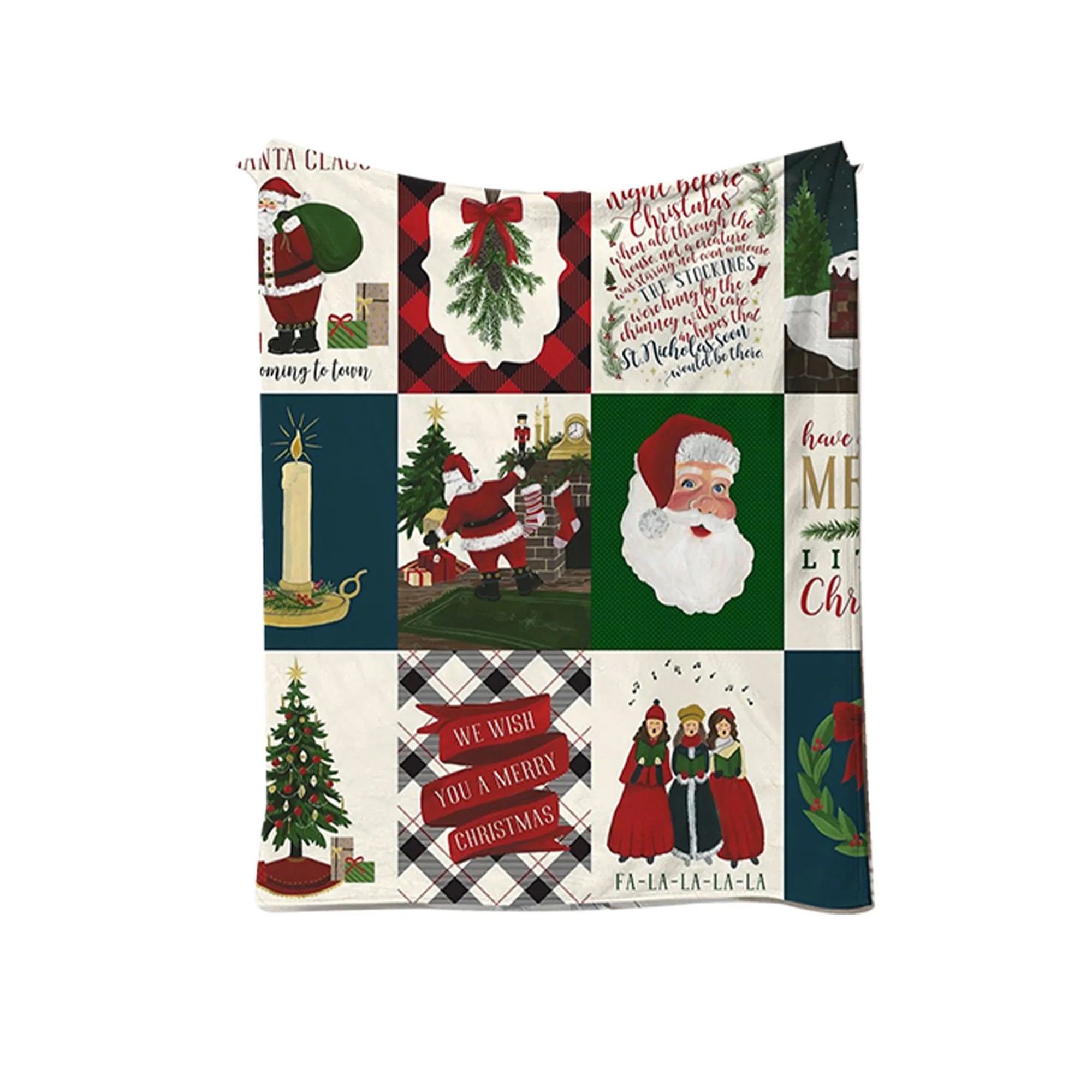 Customizable Pattern Christmas Cartoon Flannel Blanket (78.7 6