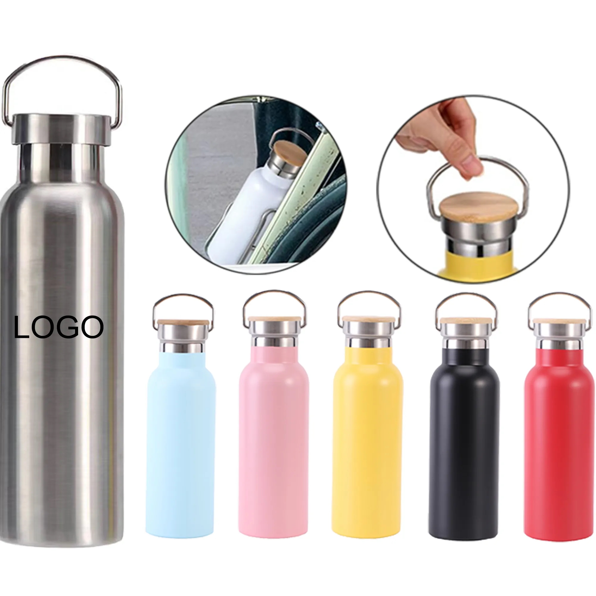 304 Stainless Steel Sports Water Bottle, custom water bottle with logo imprint 3