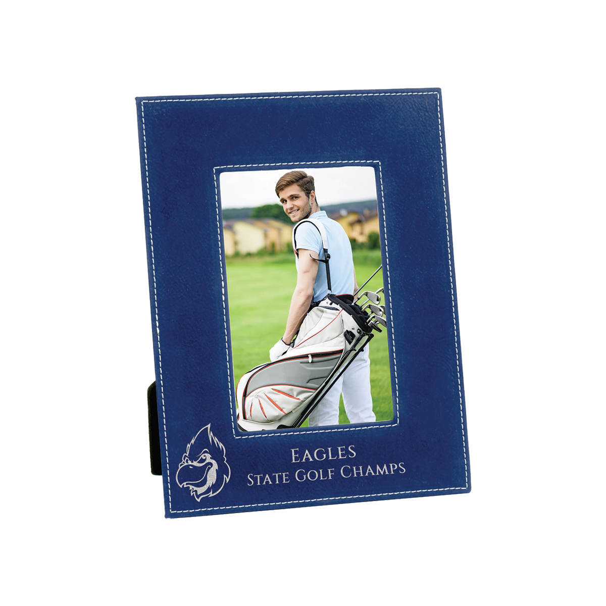 4" x 6" Blue & Silver Leatherette Photo Frame 2