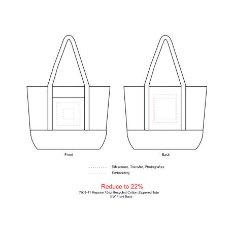 Repose 10oz Recycled Cotton Zippered Tote 107