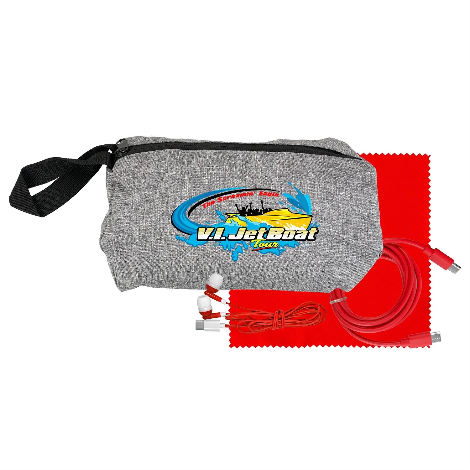 Travel C to C Cable, Ear Bud & Cloth Set 15