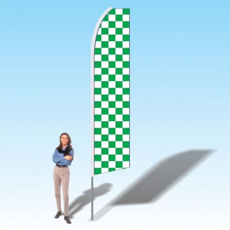 15FT Green White Checkered Advertising Banner Flag 2