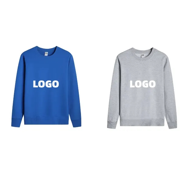 Casual Round Neck Long Sleeve Solid Color Sweatshirt, custom hoodie or sweatshirt with logo imprint 3