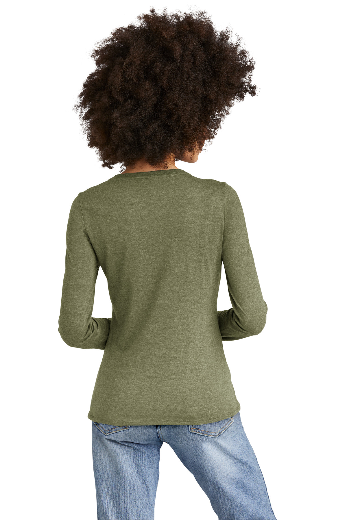 District Women's Perfect Tri Long Sleeve V-Neck Tee DT135 113