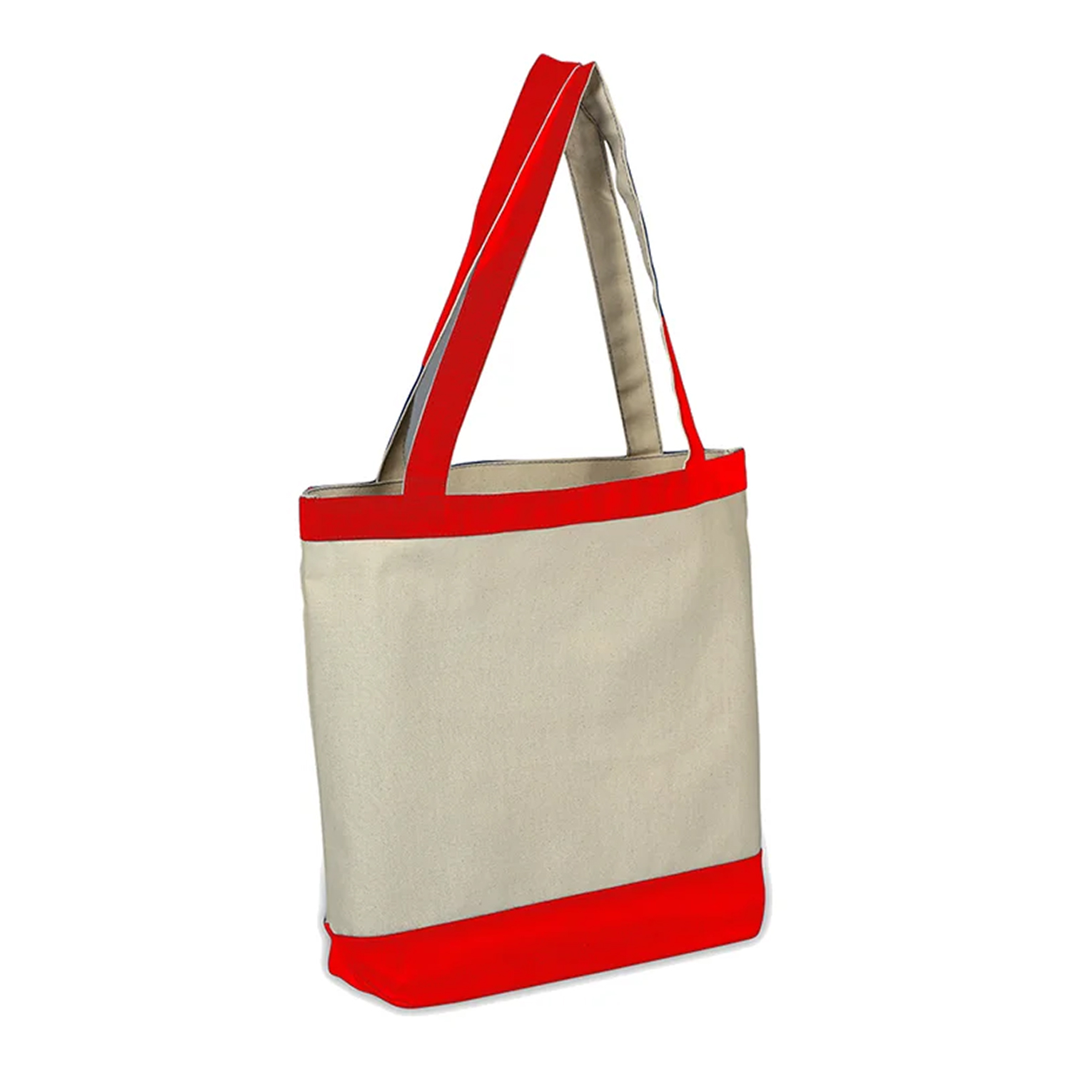 Natural Canvas Tote Bag w/ Colored Accents, custom tote bag with logo imprint 6