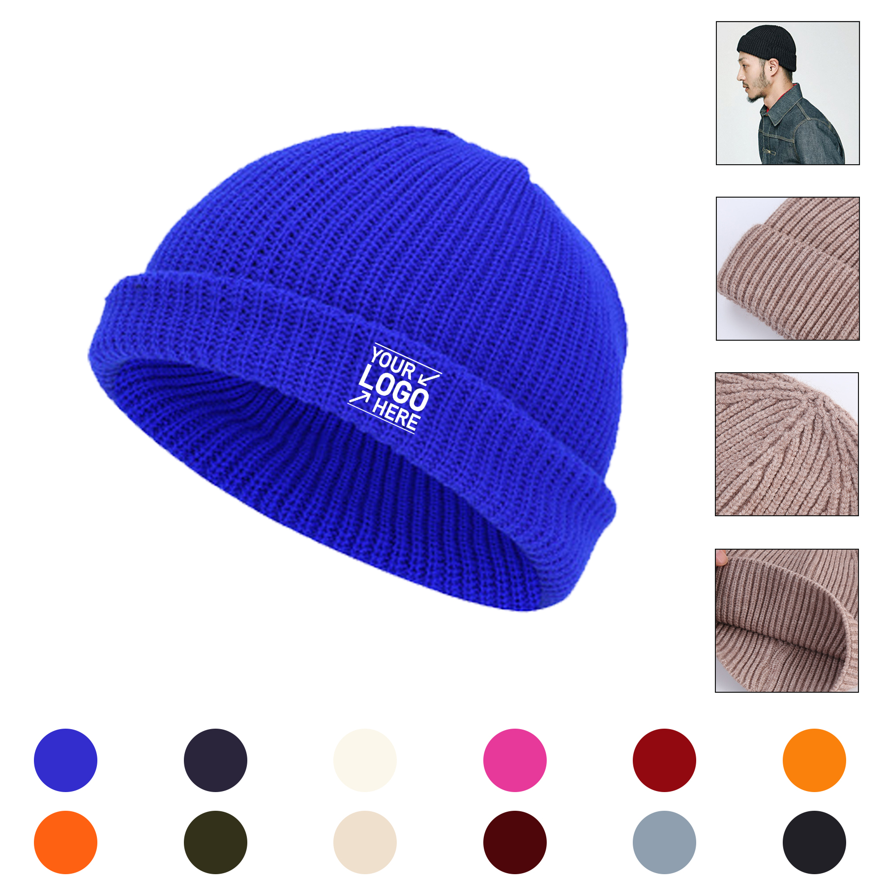 Solid Color Warm Knitted Brimless Hat 2
