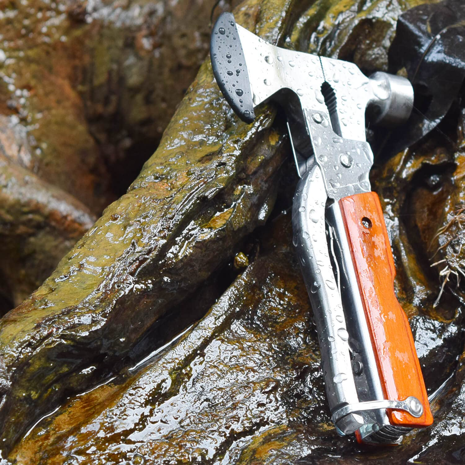 14 In 1 Multifunction Tool Portable Folding Wood Handle 1