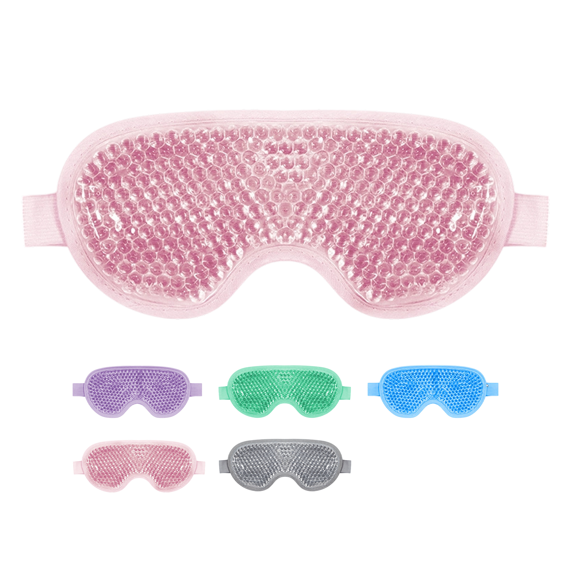 Gel Bead Hot Cold Therapy Eye Mask With Elastic Strap 6
