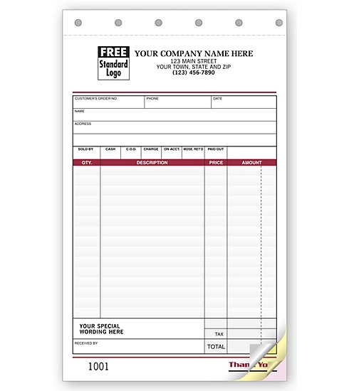 Sales Slips, Large 1