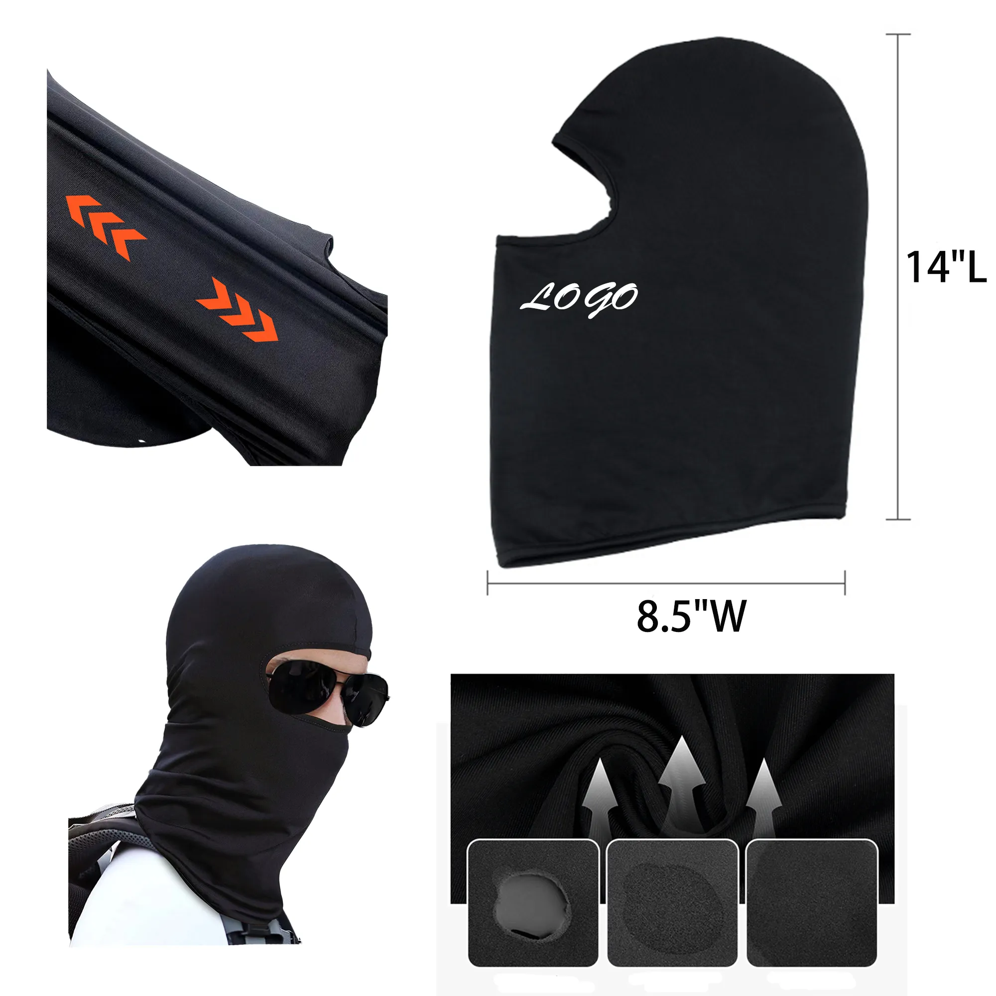 Sunblock Face Mask Windproof Neck Gaiter Cow Silk Made 19