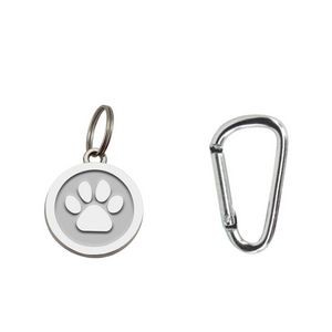 Reliable Round Paw Shaped Dog ID Tag With Carabiner 20