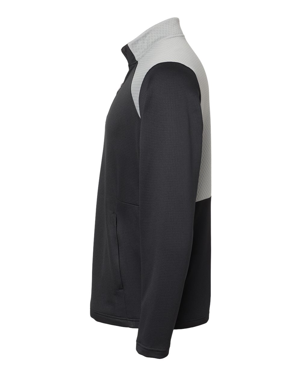 Textured Mixed Media Quarter-Zip Pullover