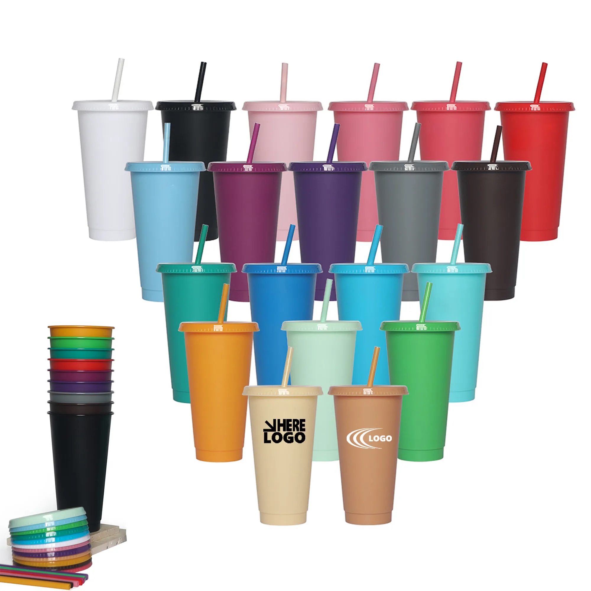 24oz PP Sports Stadium Straw Drinking Cup 2
