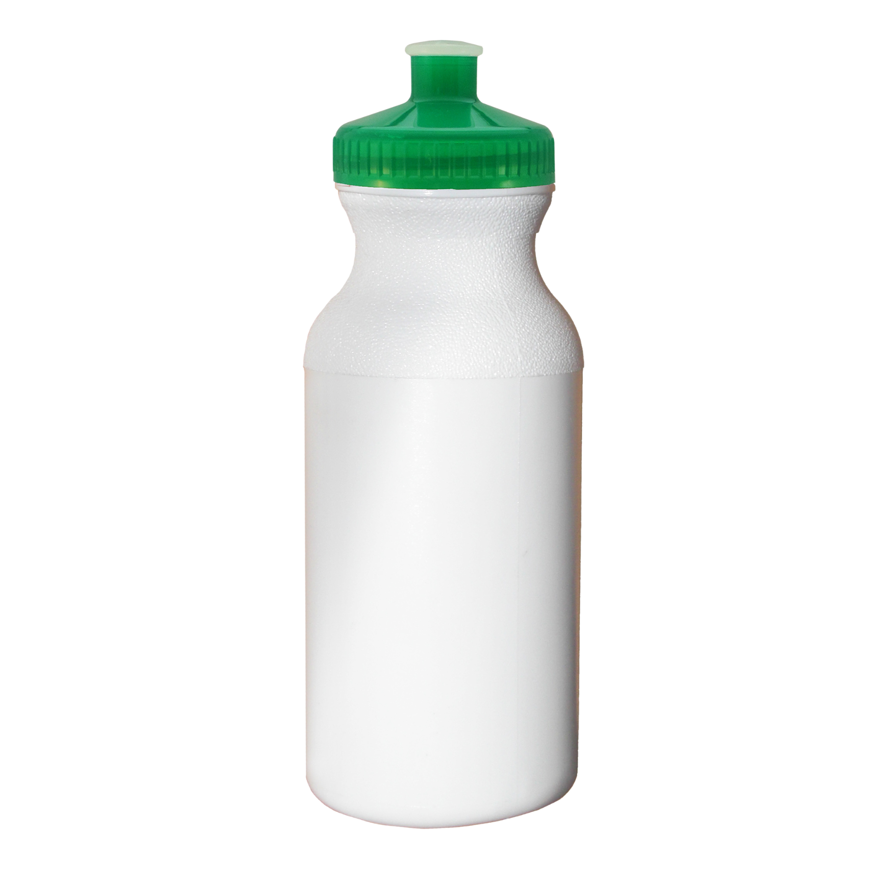 White 20 oz. HDPE Economy Bike Bottle with Color Push Pull Lid 3
