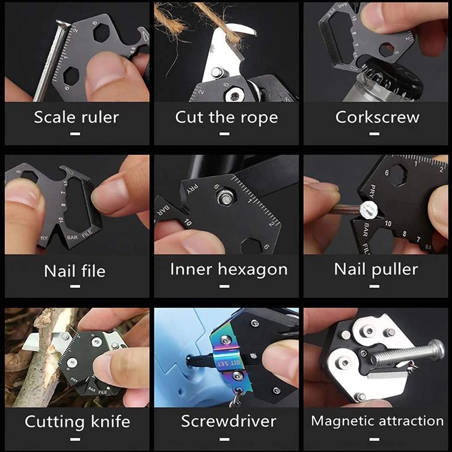 Multifunction Keychain Knife Outdoor Escape Mini Tools 3