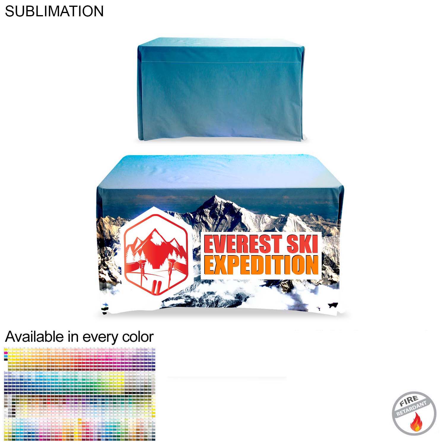 Sublimated Table Cloth for 4' table, Drape style, 4 sided, Closed Back 2
