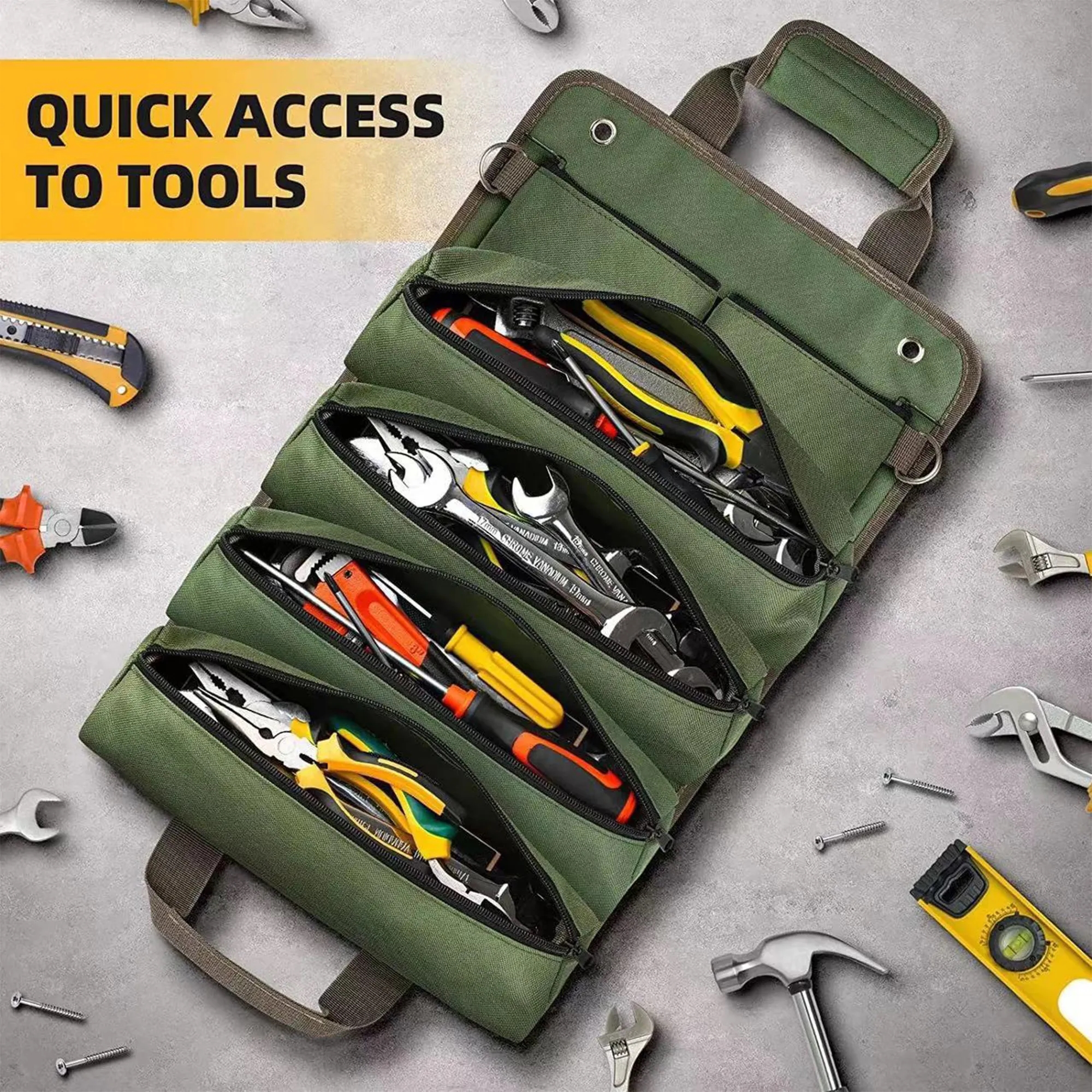 6-Pocket Roll-Up Tool Kit Free Shipping 9