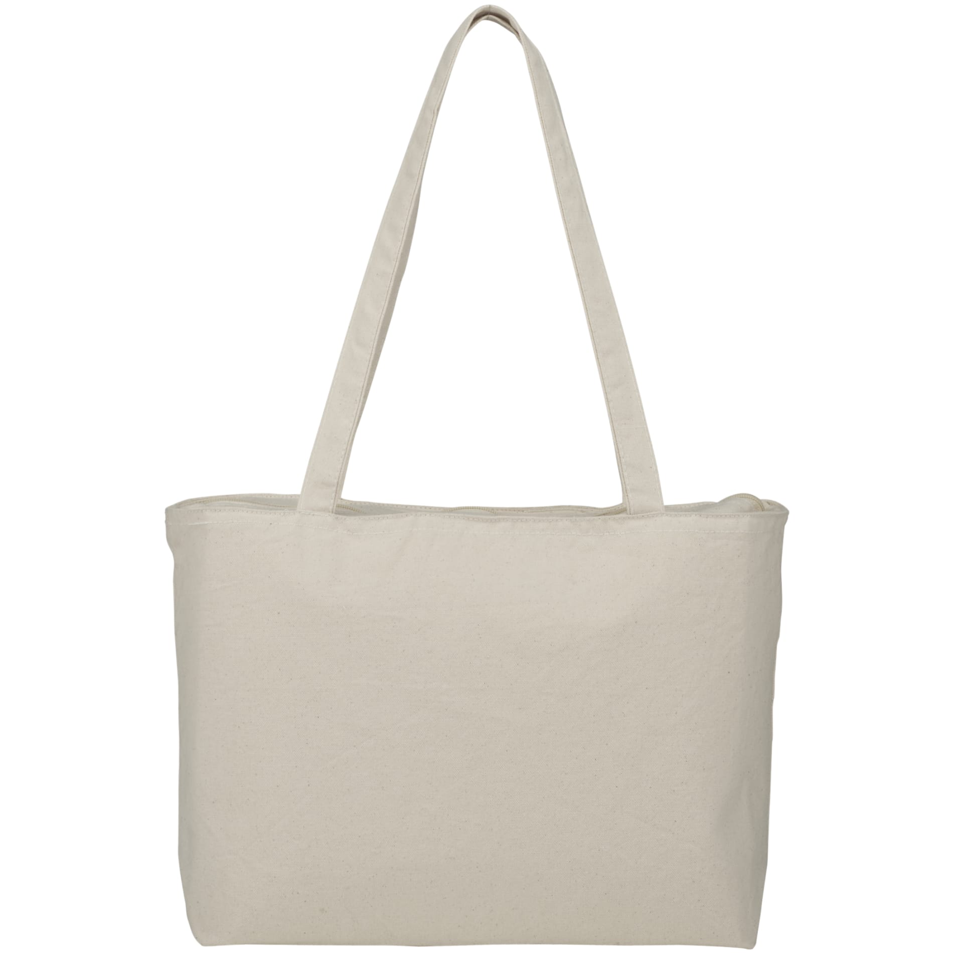 Zippered 12oz Cotton Canvas Shopper Tote 2